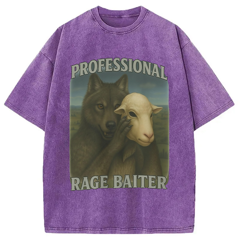 Modecanvas Professional Rage Baiter Funny Washed T-Shirt