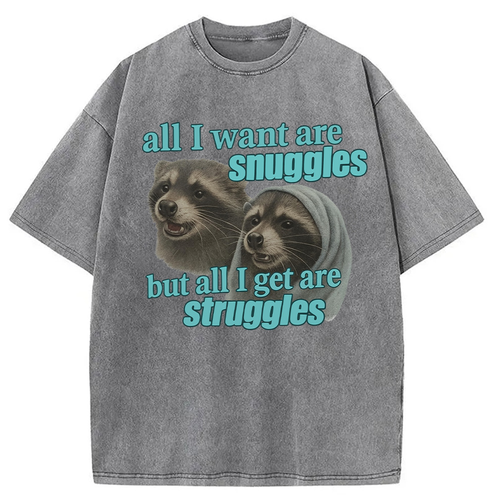 Modecanvas Snuggles and Struggles Washed T-Shirt
