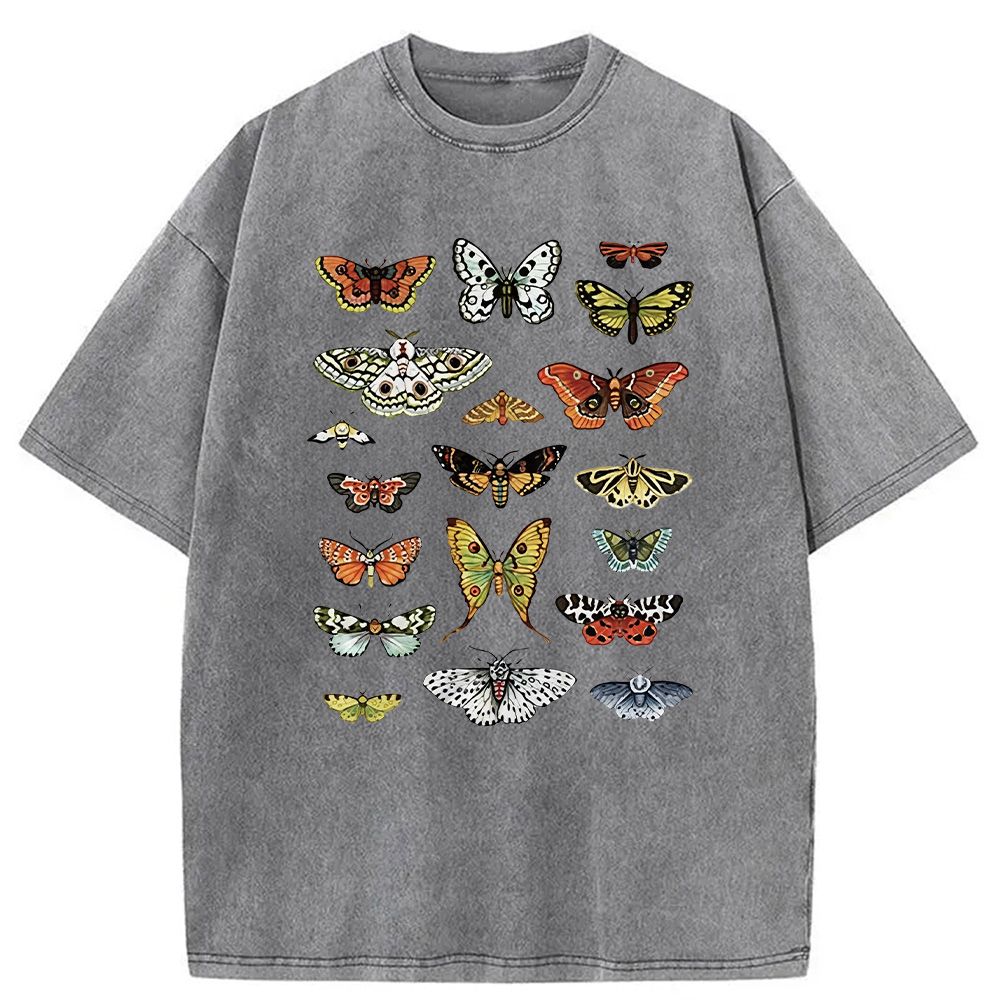 Modecanvas Butterfly History Washed T-Shirt