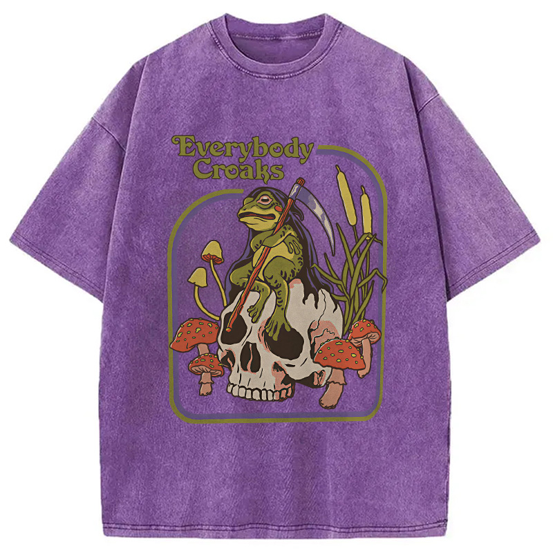 Modecanvas Everybody Croaks Washed T-Shirt
