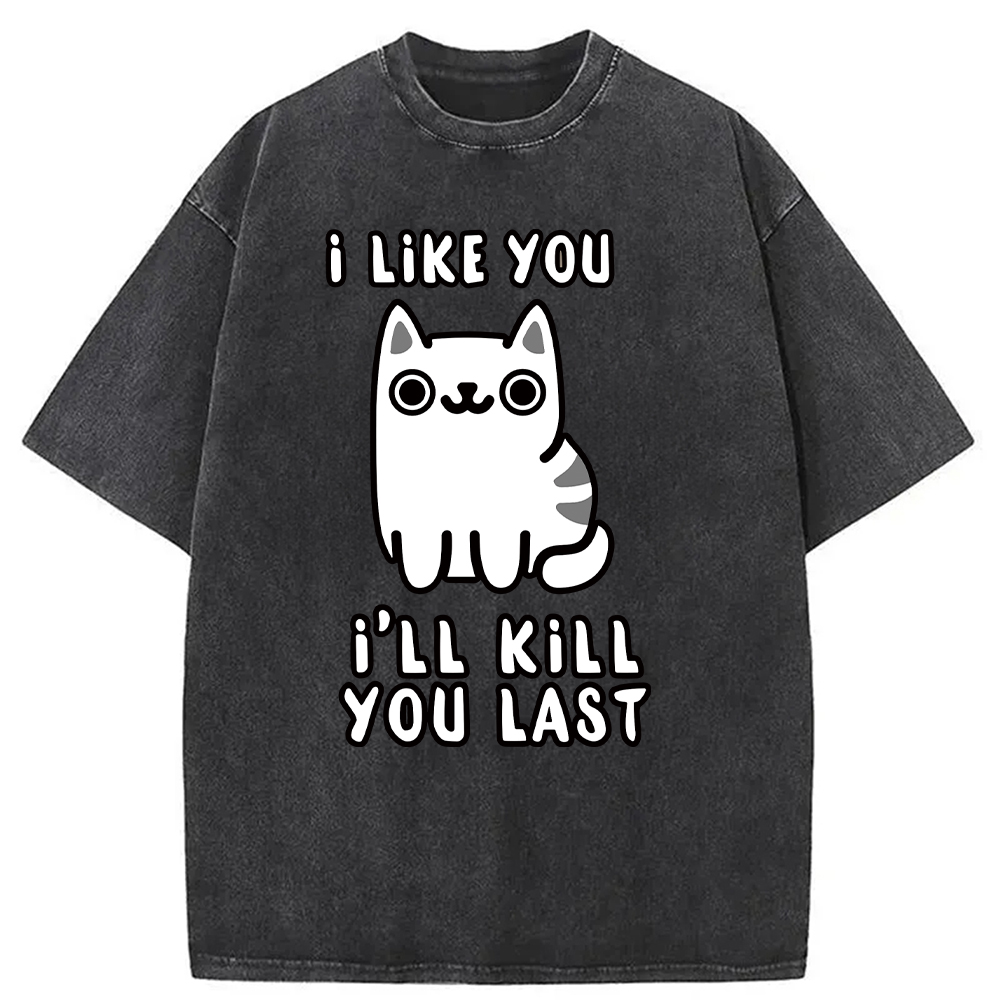 Modecanvas Cats And Humans Washed T-Shirt