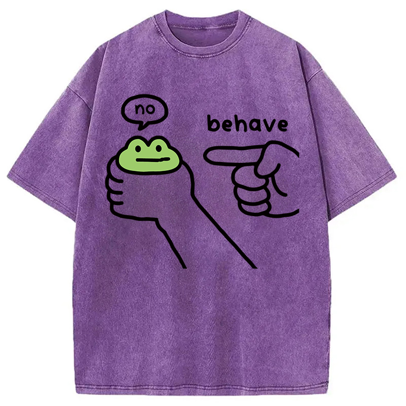 Modecanvas Dishonest Frog Washed T-Shirt