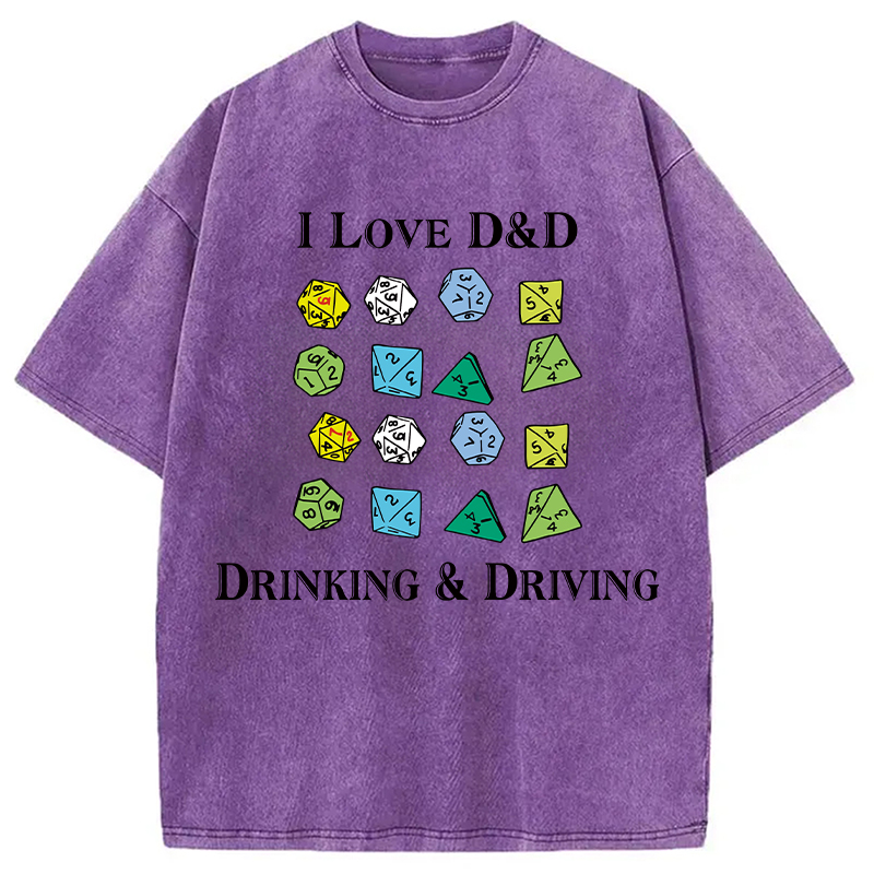 Modecanvas I Love D&D Washed T-Shirt