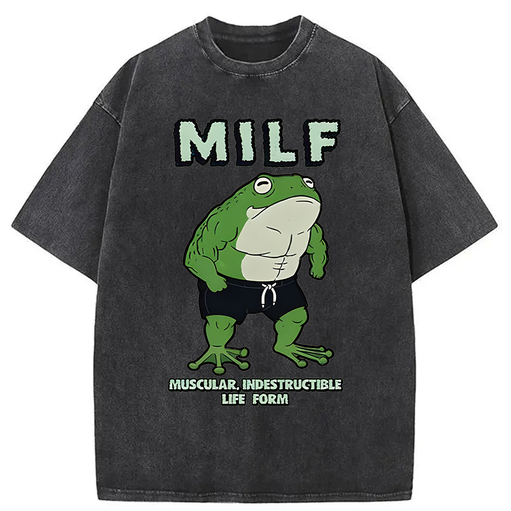 Modecanvas MILF Frog Washed T-Shirt
