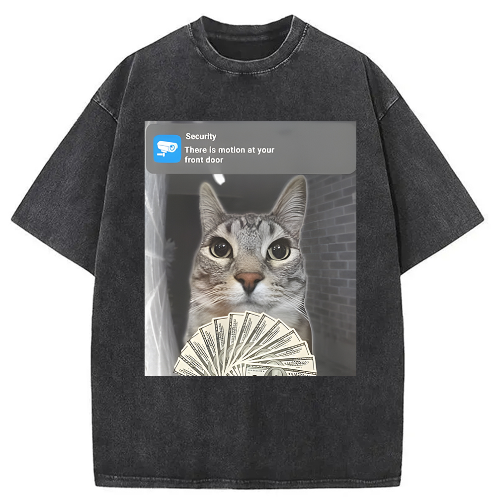Modecanvas Ring Cat Meme Washed T-Shirt