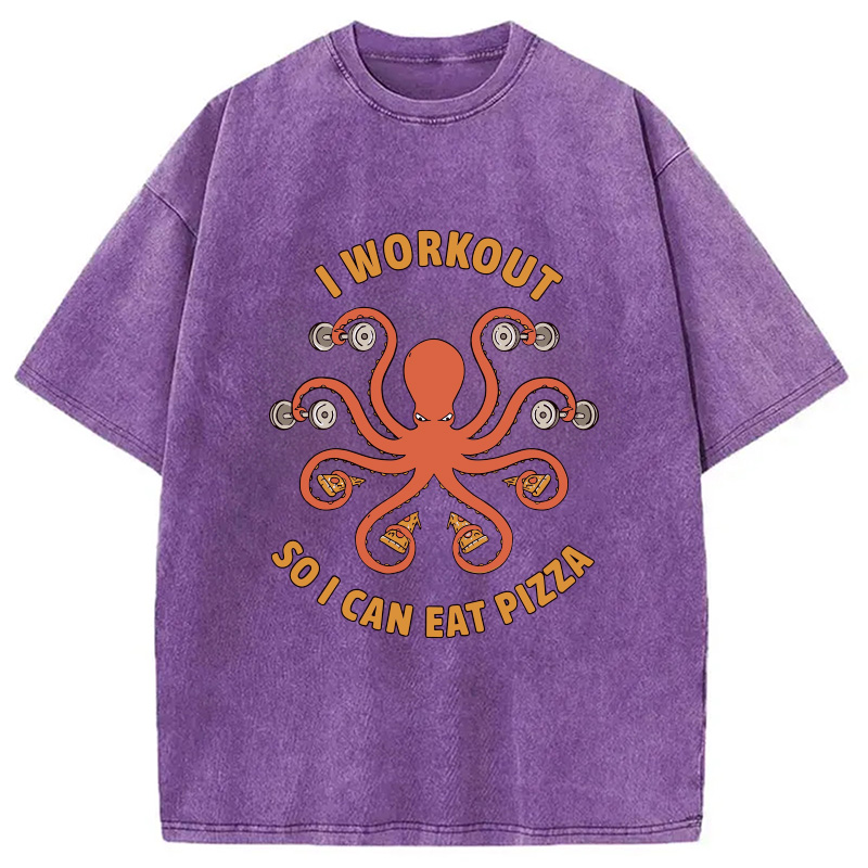 Modecanvas Octopus Exercising Washed T-Shirt