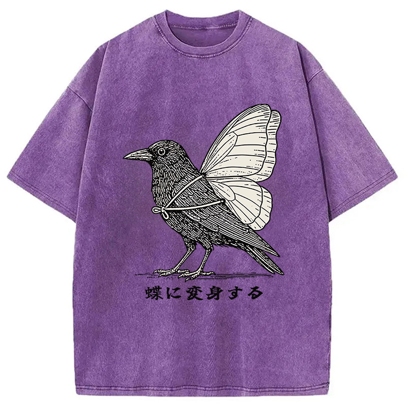 Modecanvas Pretend To Be A Butterfly Washed T-Shirt