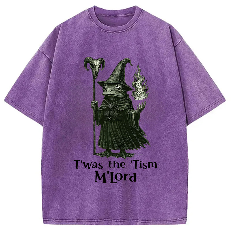 Modecanvas Witch Frog Washed T-Shirt-modecanvas