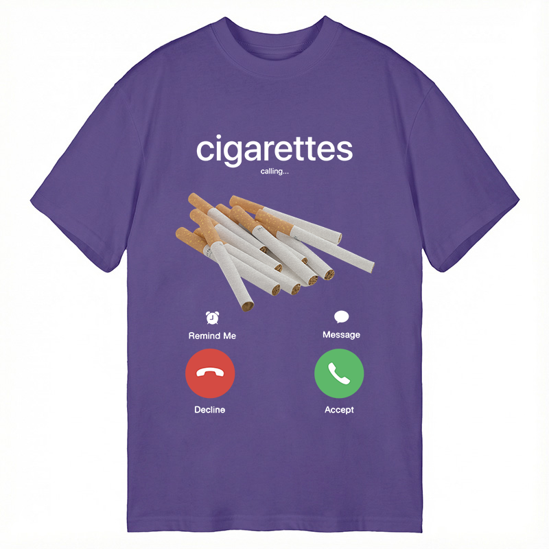 Modecanvas Cigarettes Phone Call DTG Printing Classic T-Shirt-modecanvas