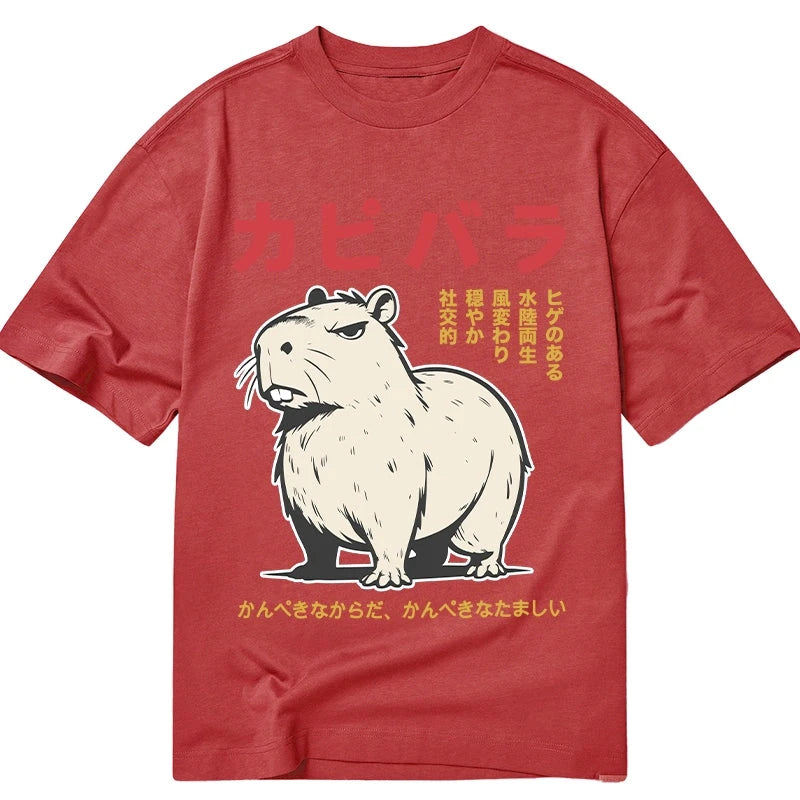 Modecanvas Angry Capybara Japan DTG Printing Classic T-Shirt-modecanvas