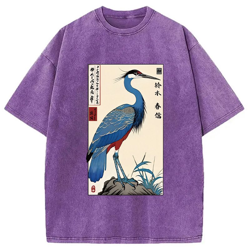 Modecanvas Colorful Crane Washed T-Shirt