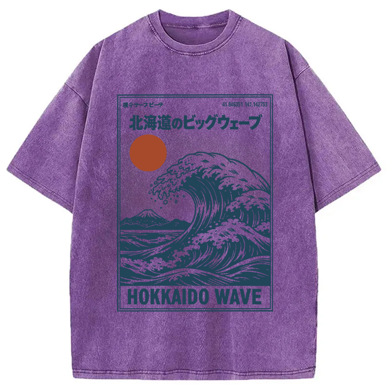 Modecanvas Retro Wave Typesetting Washed T-Shirt