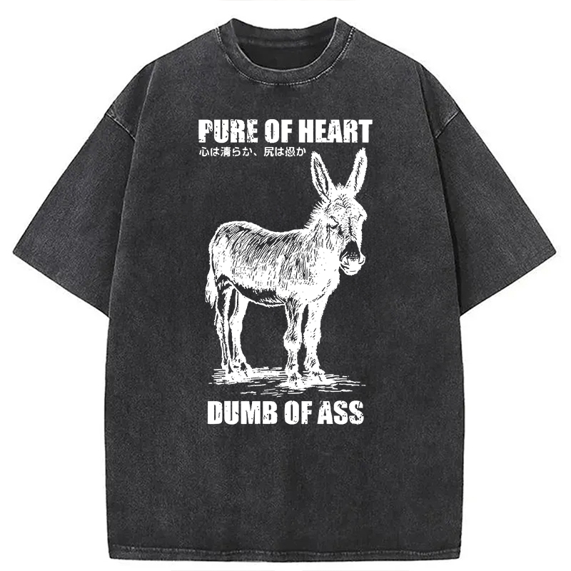 Modecanvas Good Heart Empty Head DTG Printing Washed T-Shirt