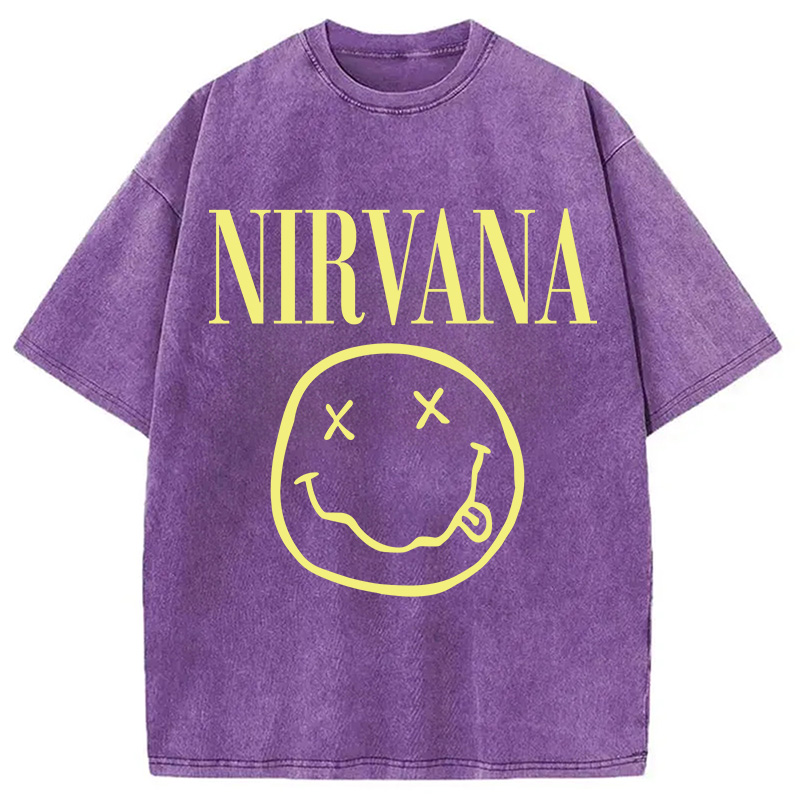 Modecanvas Yellow Smile Washed T-Shirt