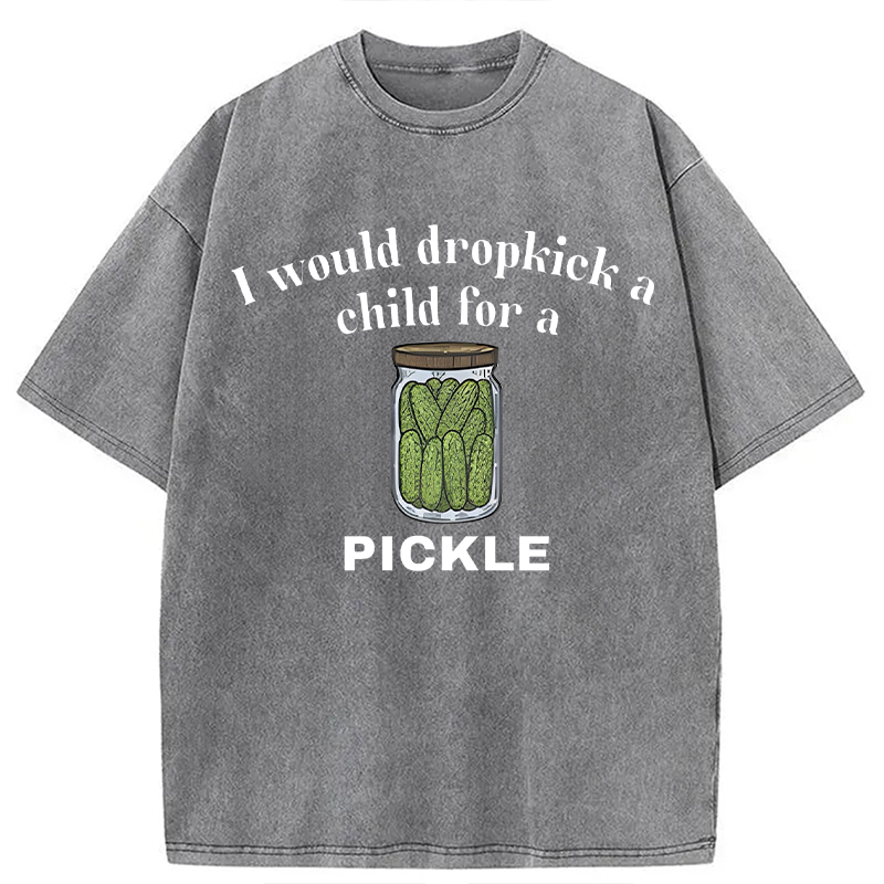 Modecanvas I Would Dropkick A Child For A Pickl DTG Printing Washed T-Shirt