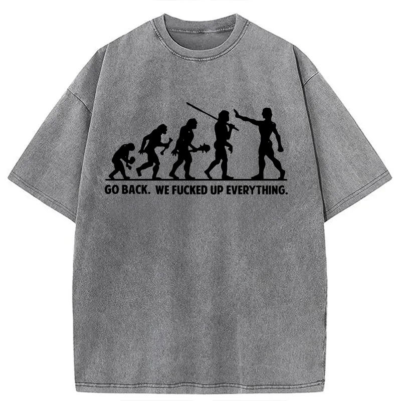 Modecanvas Go Back DTG Printing Washed T-Shirt
