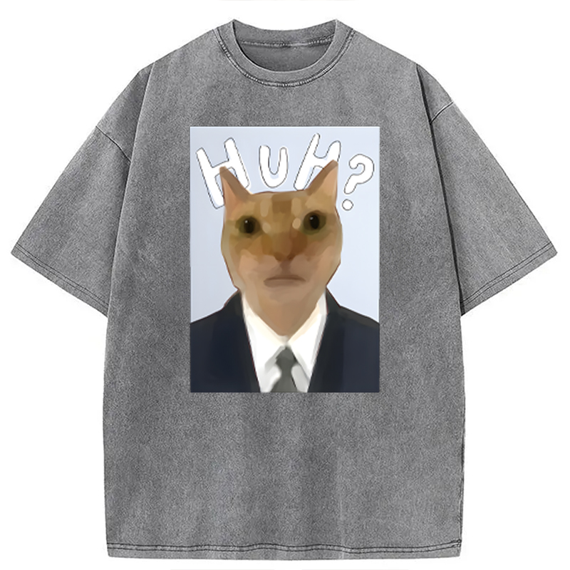 Modecanvas Cntonio Cat DTG Printing Washed T-Shirt
