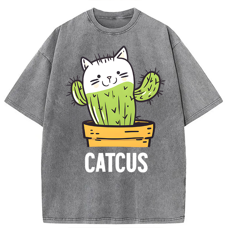 Modecanvas Catcus DTG Printing Washed T-Shirt