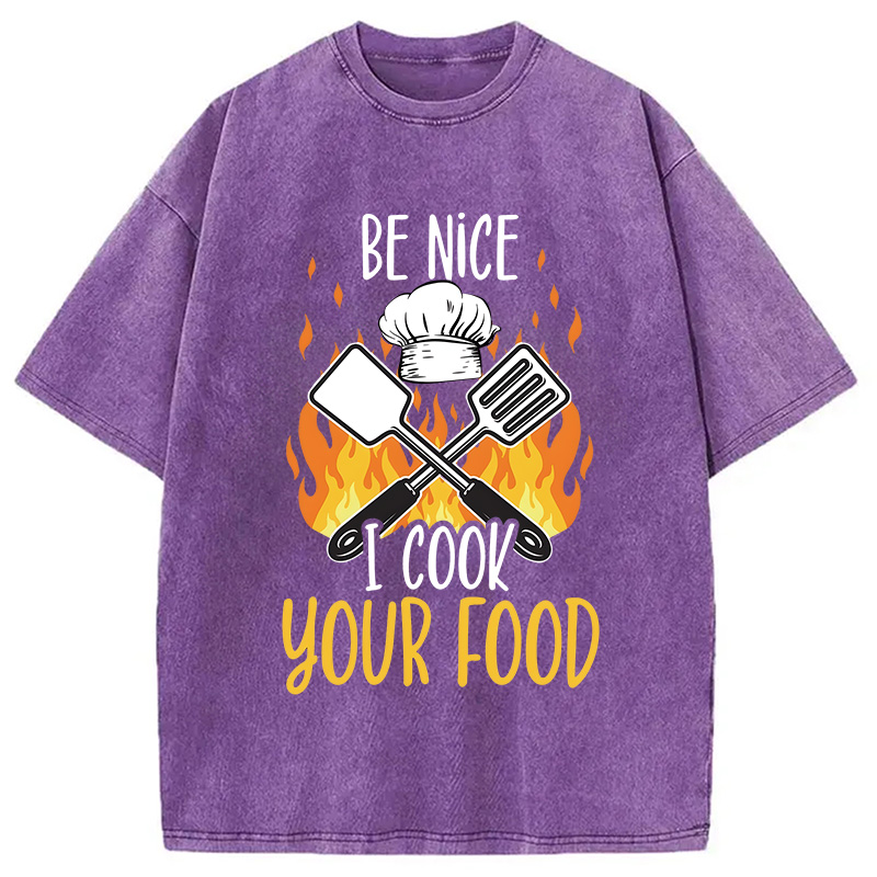 Modecanvas I Cook Your Food DTG Printing Washed T-Shirt