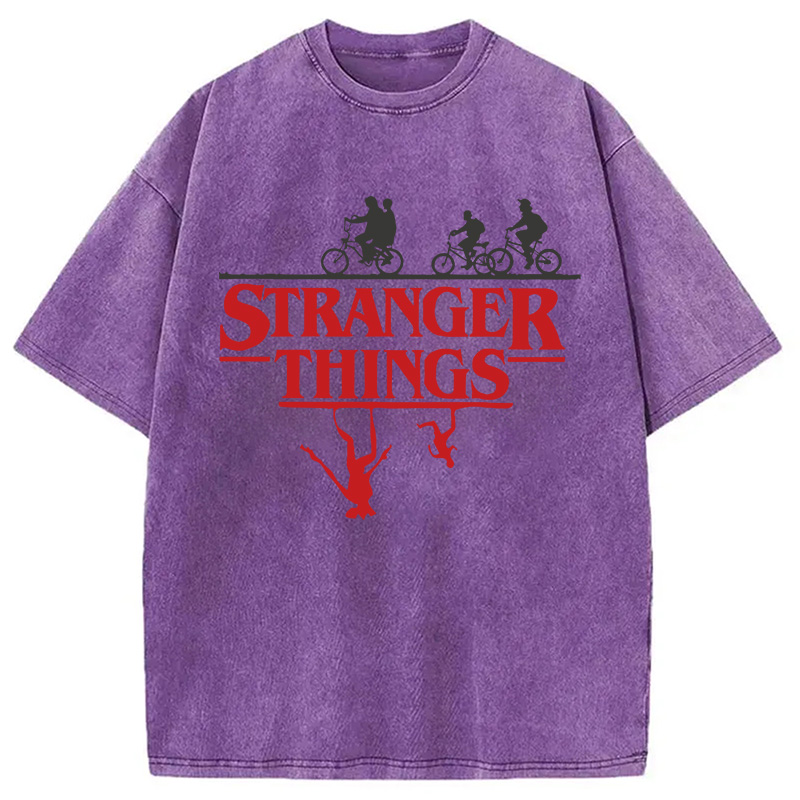 Modecanvas Stranger Things DTG Printing Washed T-Shirt