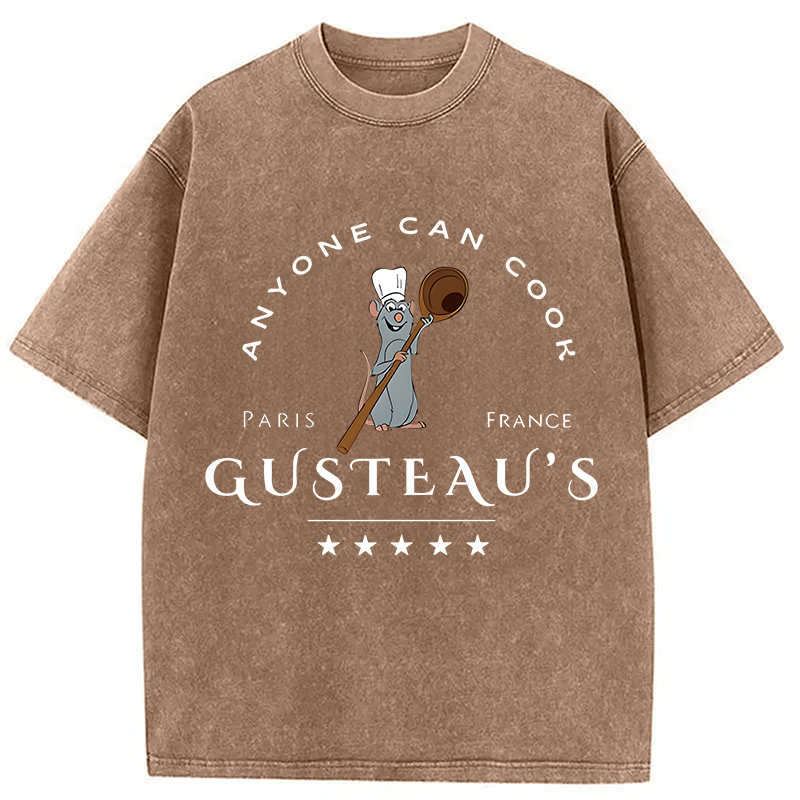 Modecanvas Anyone Can Cook DTG Printing Washed T-Shirt