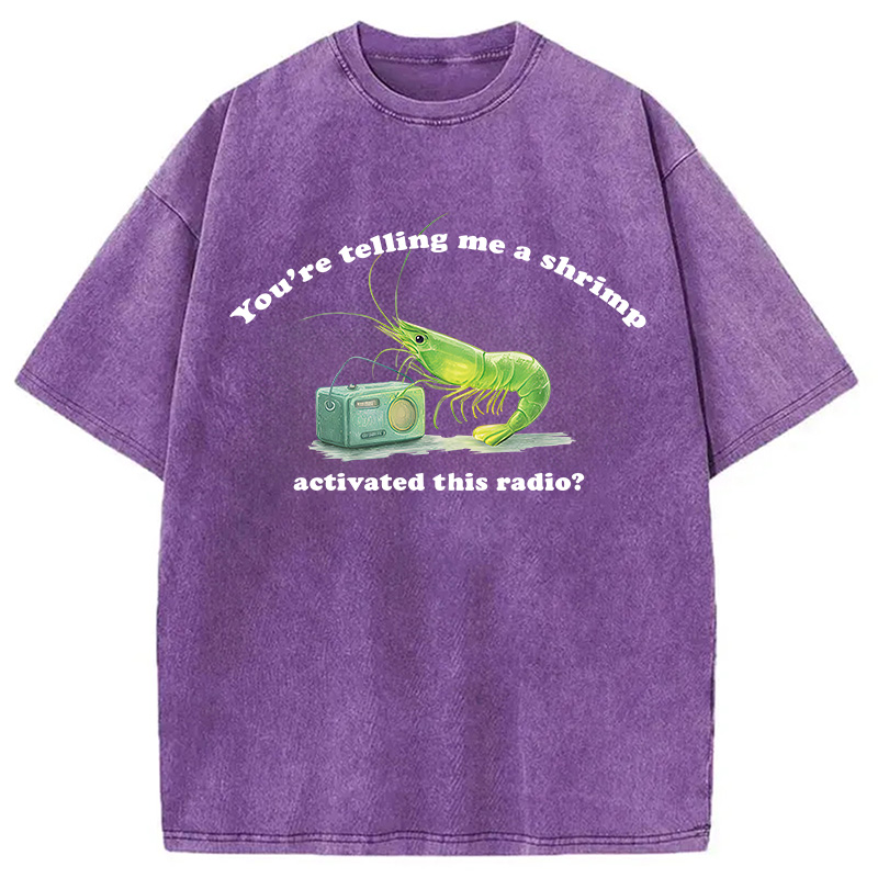 Modecanvas Radioactive Shrimp DTG Printing Washed T-Shirt