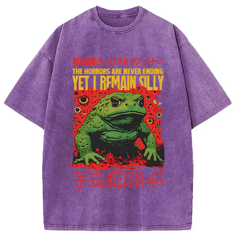 Modecanvas The Horrors Are Never Ending DTG Printing Washed T-Shirt