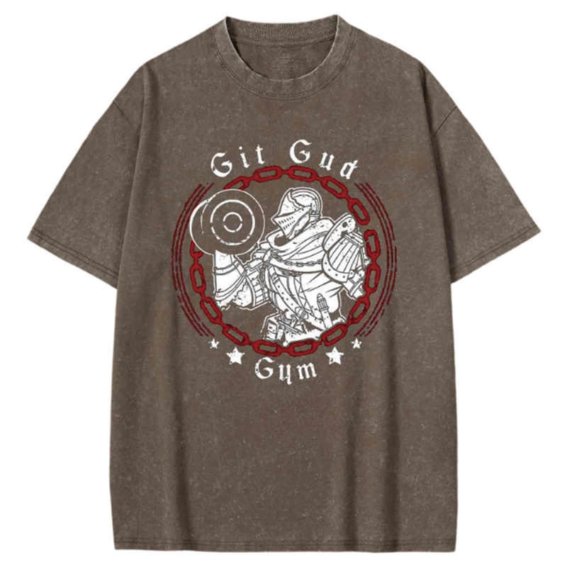 Modecanvas Git Gud Gym Washed T-shirt-modecanvas