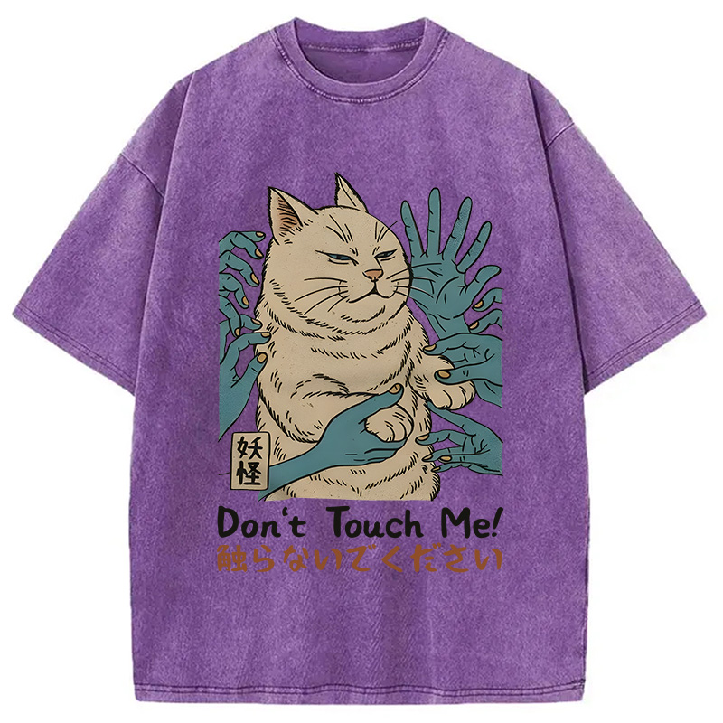 Modecanvas Dont Touch Me DTG Printing Washed T-Shirt-modecanvas