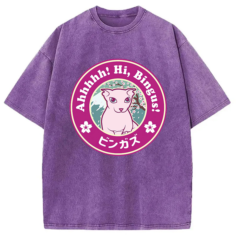Modecanvas Kawaii Hi Bingus Washed T-Shirt