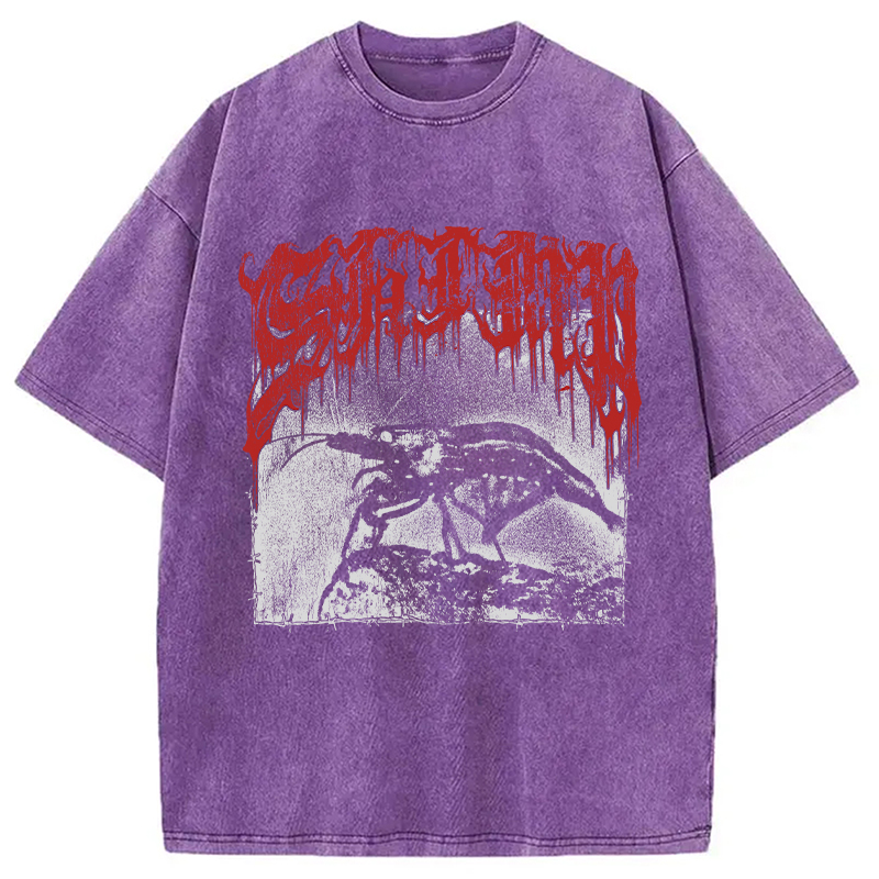 Modecanvas Shimp Metal DTG Printing Washed T-Shirt-modecanvas