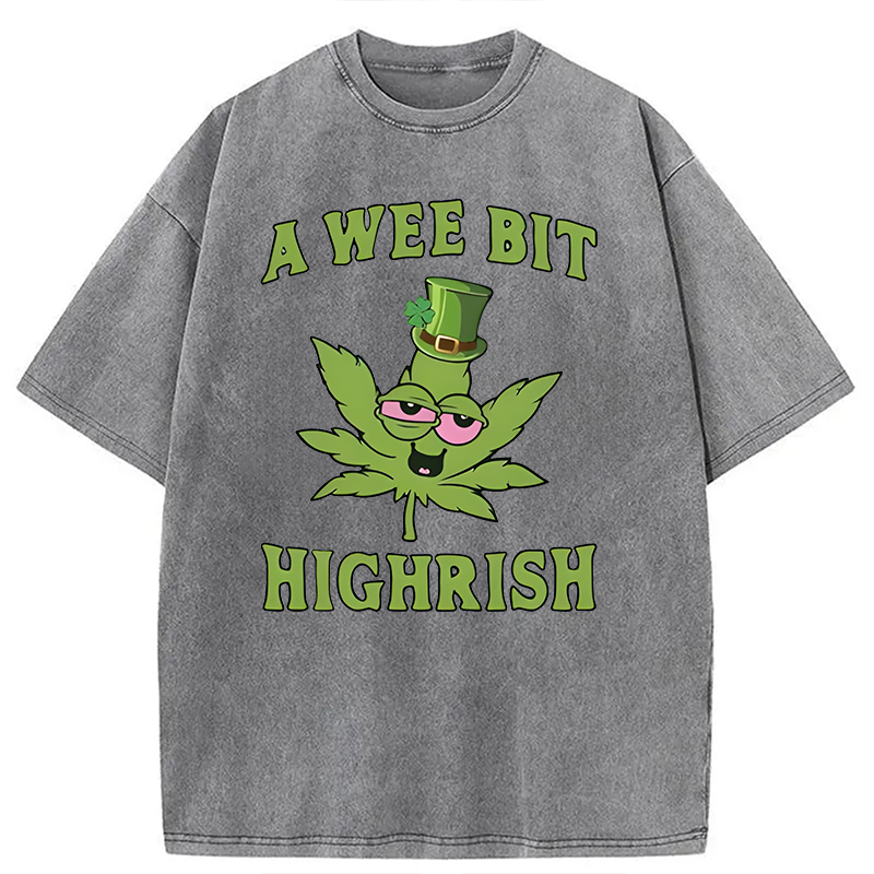 Modecanvas A Wee Bit Highrish DTG Printing Washed T-Shirt-modecanvas