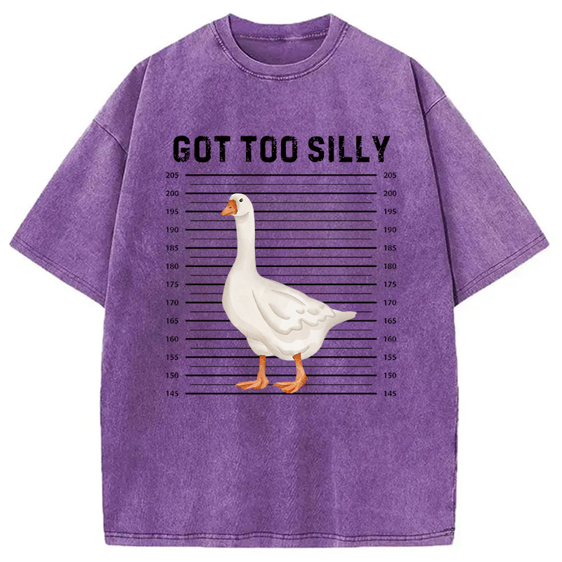 Modecanvas Funny Silly Goose Meme Washed T-Shirt