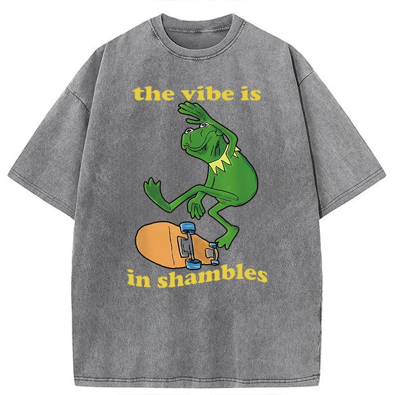 Modecanvas Vibe in Shambles DTG Printing Washed T-Shirt-modecanvas