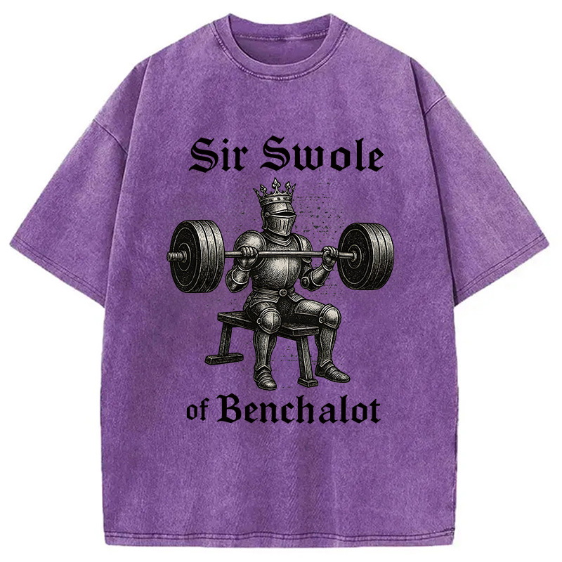 Modecanvas Sir Swole of Benchalot Gym DTG Printing Washed T-Shirt