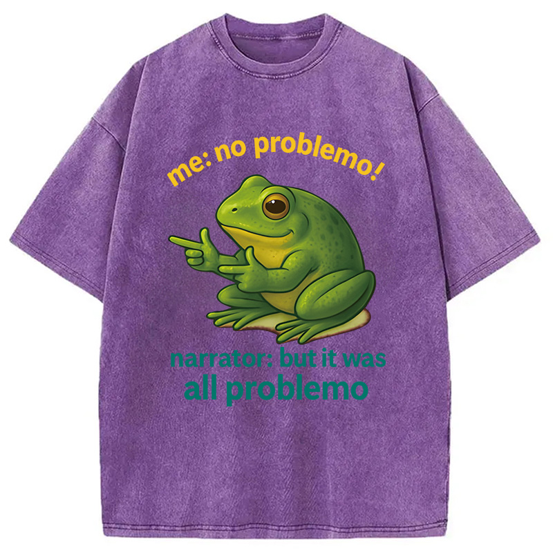 Modecanvas No Problemo Frog DTG Printing Washed T-Shirt