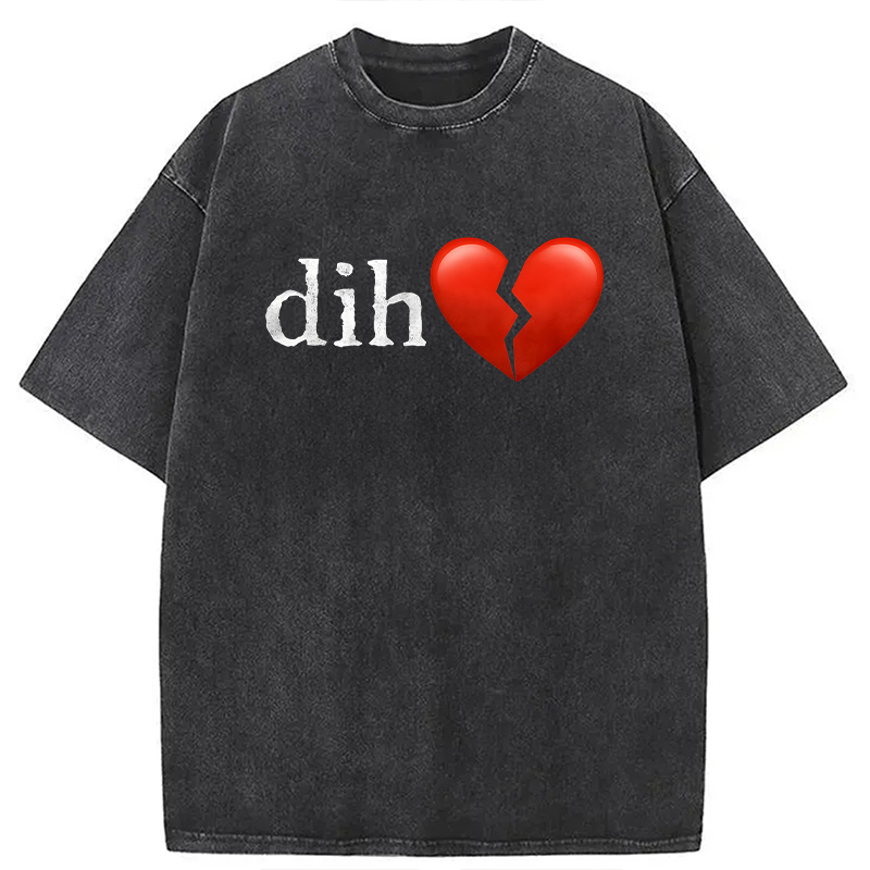 Modecanvas Dih Meme DTG Printing Washed T-Shirt