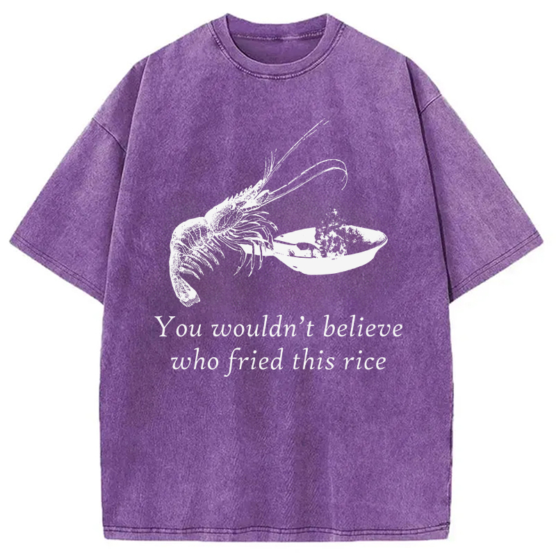 Modecanvas Shrimp Fried Rice DTG Printing Washed T-Shirt