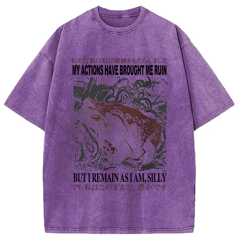 Modecanvas My Actions Brought Me Ruin Vintage DTG Printing Washed T-Shirt