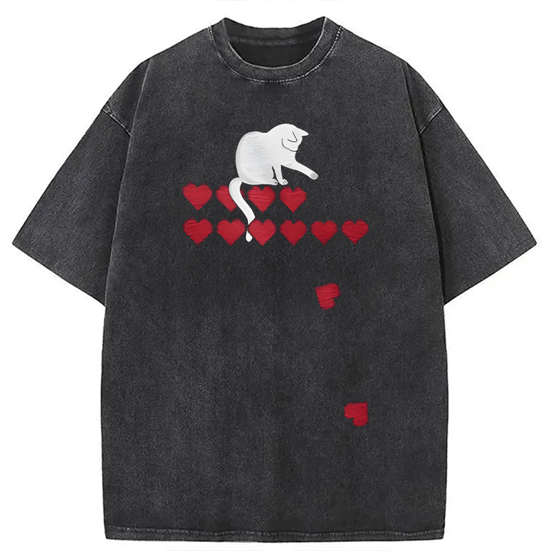 Modecanvas Killing Lives Cat DTG Printing Washed T-Shirt