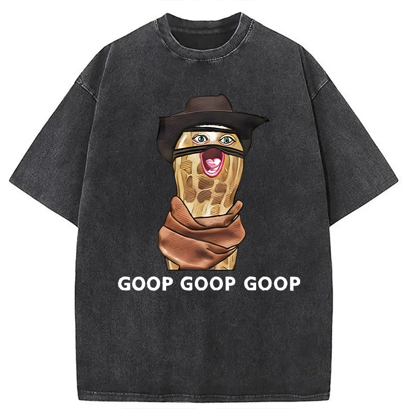 Modecanvas The Burnt Peanut Goop Funny Meme DTG Printing Washed T-Shirt