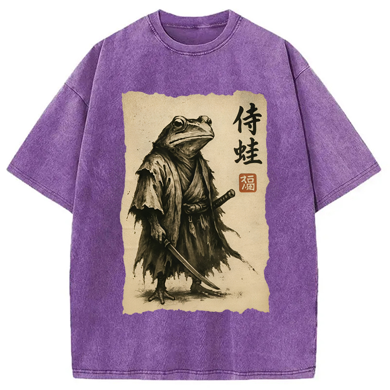 Modecanvas Samurai Frog Washed T-Shirt