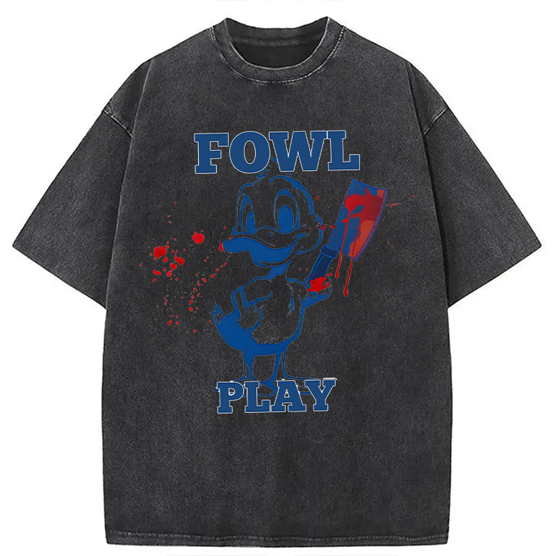 Modecanvas Fowl Play Duck DTG Printing Washed T-Shirt