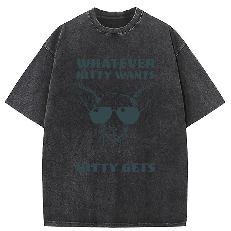 Modecanvas Oriental Shorthair Cat DTG Printing Washed T-Shirt