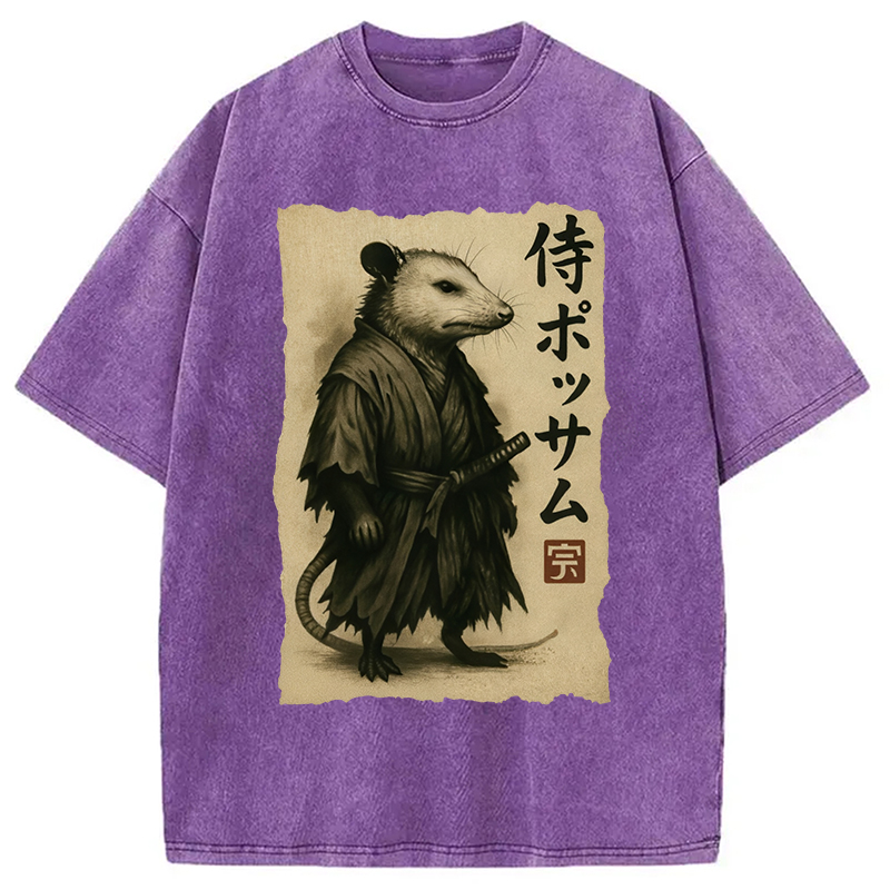 Modecanvas Samurai Opossum Washed T-Shirt