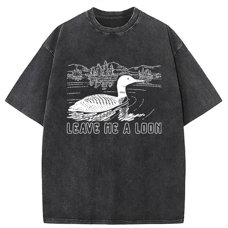 Modecanvas Loon Bird Pun DTG Printing Washed T-Shirt