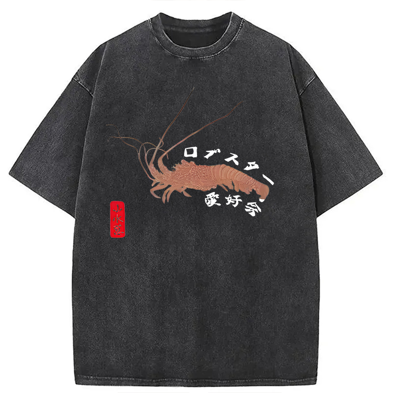 Modecanvas Lobster Lover Club DTG Printing Washed T-Shirt
