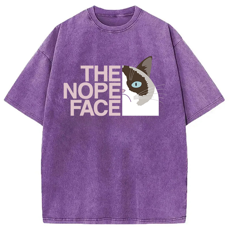 Modecanvas The Nope Face DTG Printing Washed T-Shirt