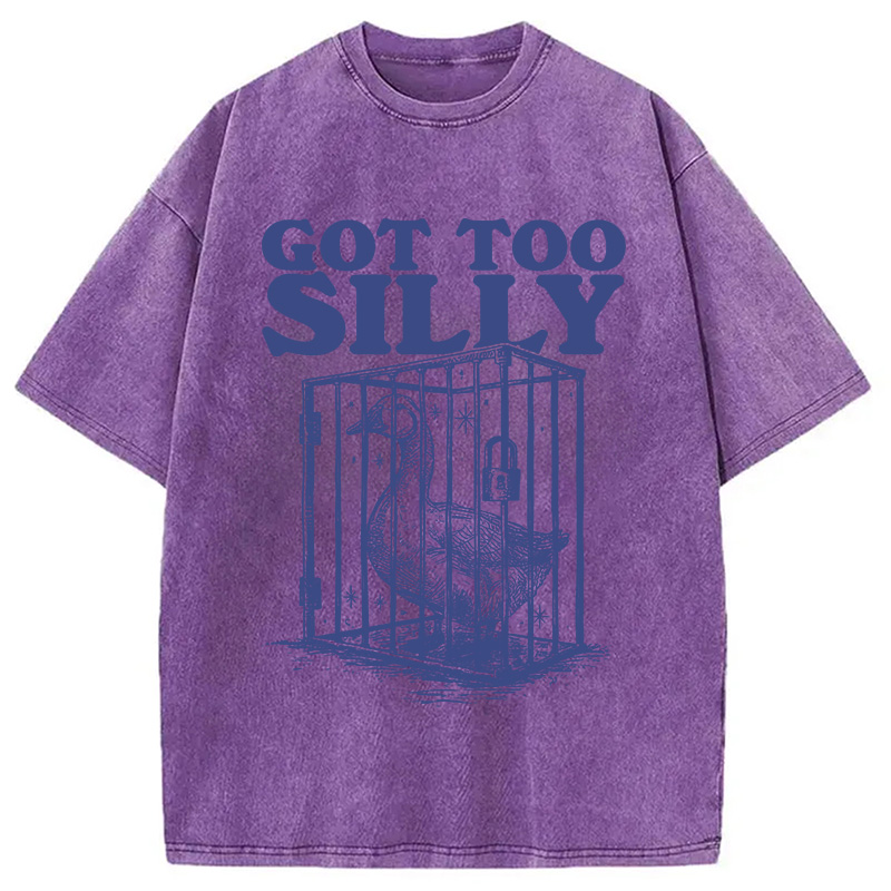 Modecanvas Got Too Silly DTG Printing Washed T-Shirt