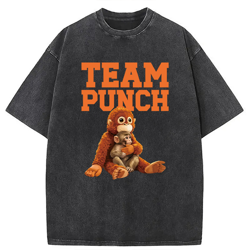 Modecanvas Punch The Monkey DTG Printing Washed T-Shirt